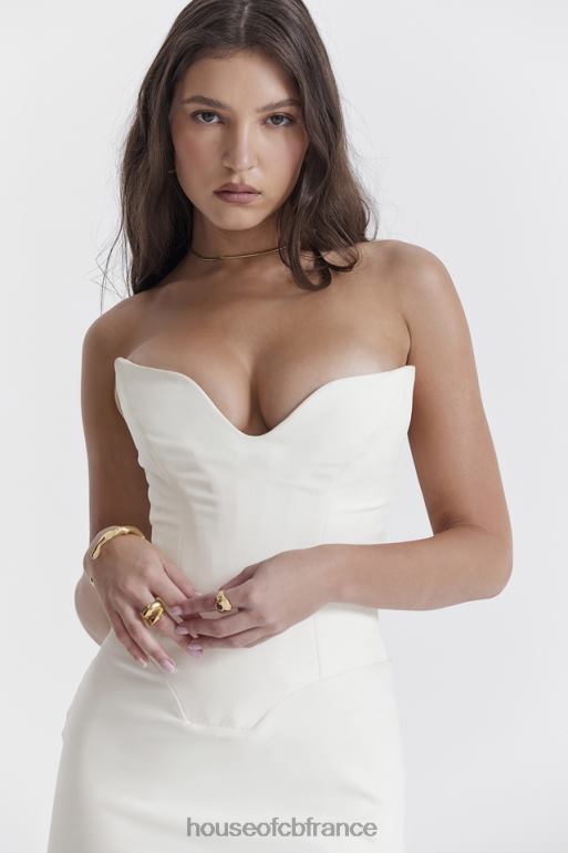 House of CB robe corset sans bretelles tamara ivoire N888H224 vêtements