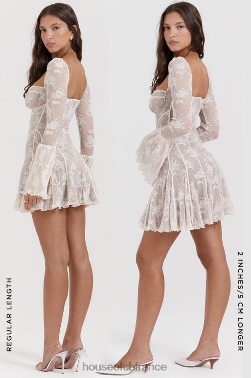 House of CB robe corset vintage en dentelle crème analissa N888H170 vêtements