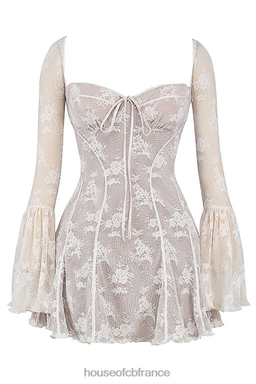 House of CB robe corset vintage en dentelle crème analissa N888H170 vêtements