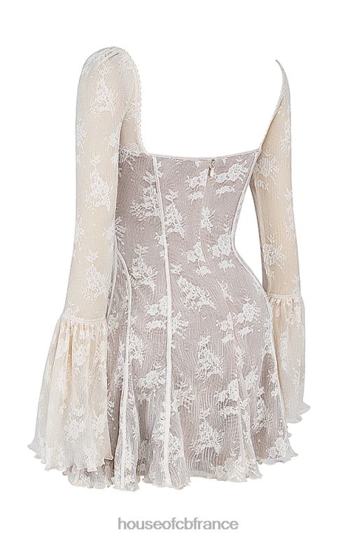 House of CB robe corset vintage en dentelle crème analissa N888H170 vêtements