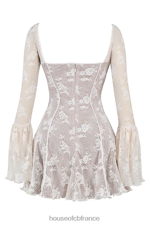 House of CB robe corset vintage en dentelle crème analissa N888H170 vêtements