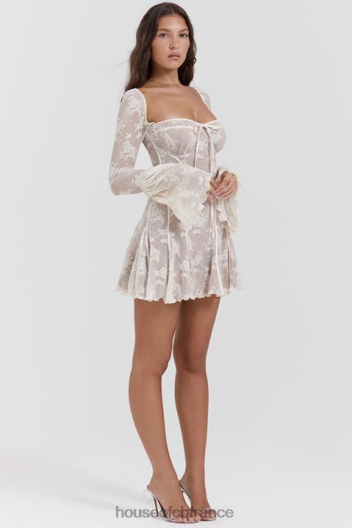 House of CB robe corset vintage en dentelle crème analissa N888H170 vêtements