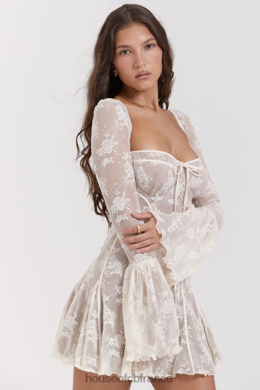 House of CB robe corset vintage en dentelle crème analissa N888H170 vêtements