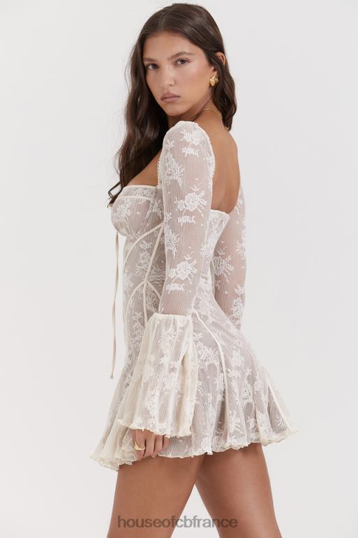 House of CB robe corset vintage en dentelle crème analissa N888H170 vêtements