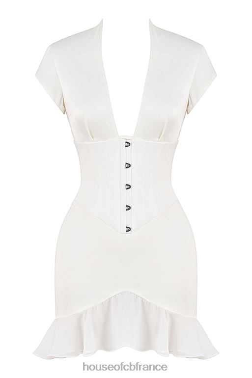 House of CB robe corset à volants ivoire Tianna N888H401 vêtements
