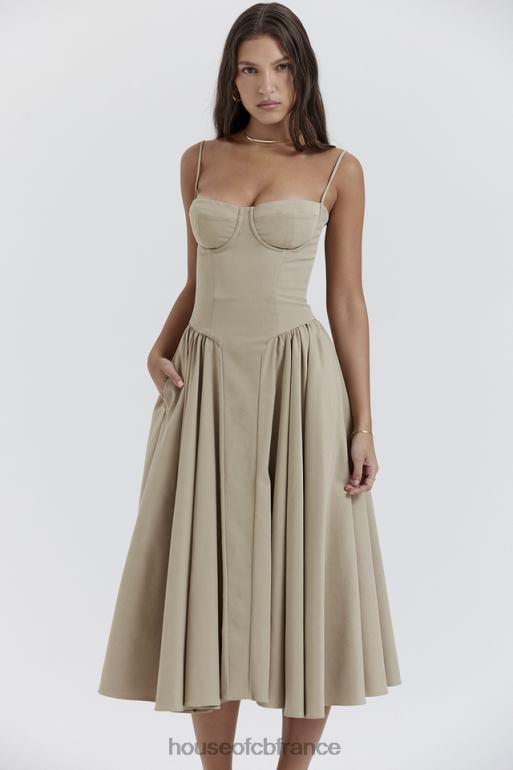 House of CB robe d\'été corset taupe samaria N888H217 vêtements