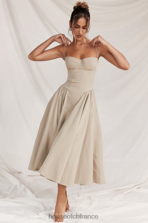 House of CB robe d\'été corset taupe samaria N888H217 vêtements