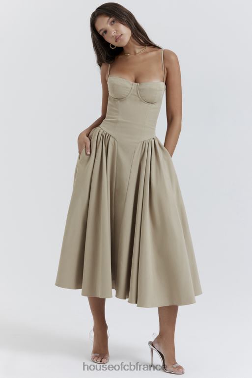 House of CB robe d\'été corset taupe samaria N888H217 vêtements