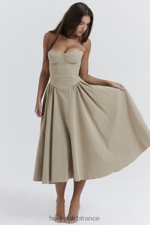 House of CB robe d\'été corset taupe samaria N888H217 vêtements