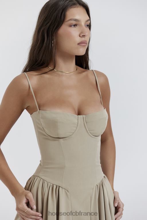 House of CB robe d\'été corset taupe samaria N888H217 vêtements