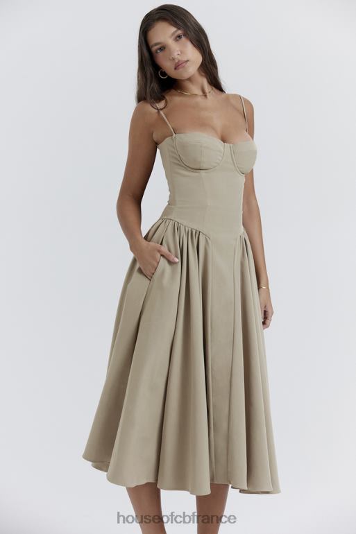 House of CB robe d\'été corset taupe samaria N888H217 vêtements