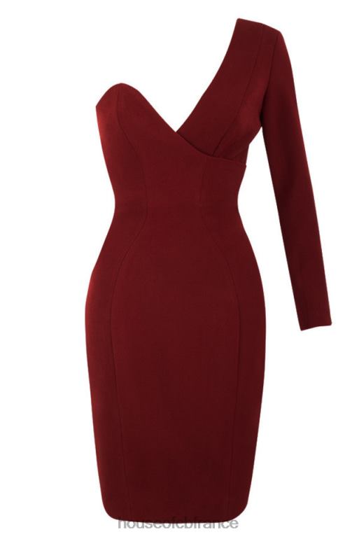 House of CB caprice wine robe asymétrique N888H624 vêtements