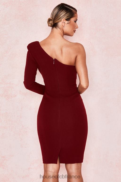 House of CB caprice wine robe asymétrique N888H624 vêtements