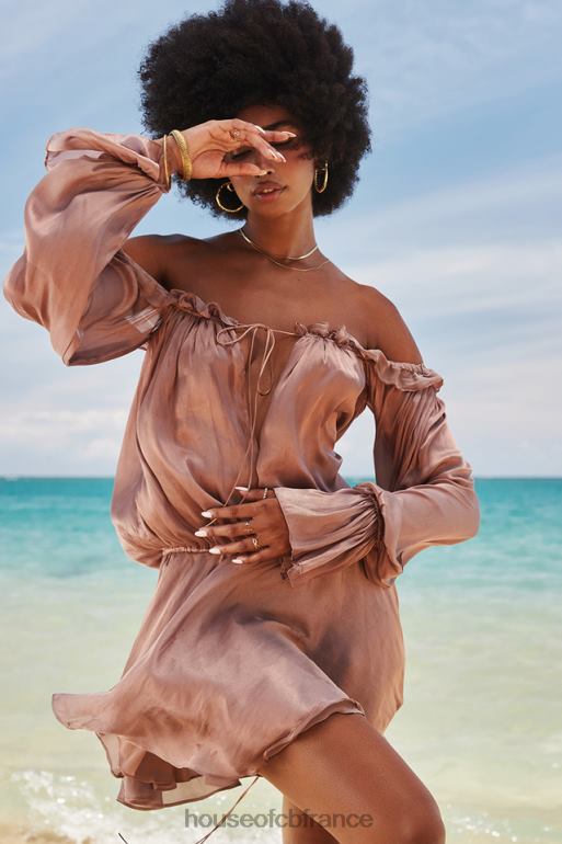 House of CB robe chaya noisette à épaules dénudées N888H177 vêtements