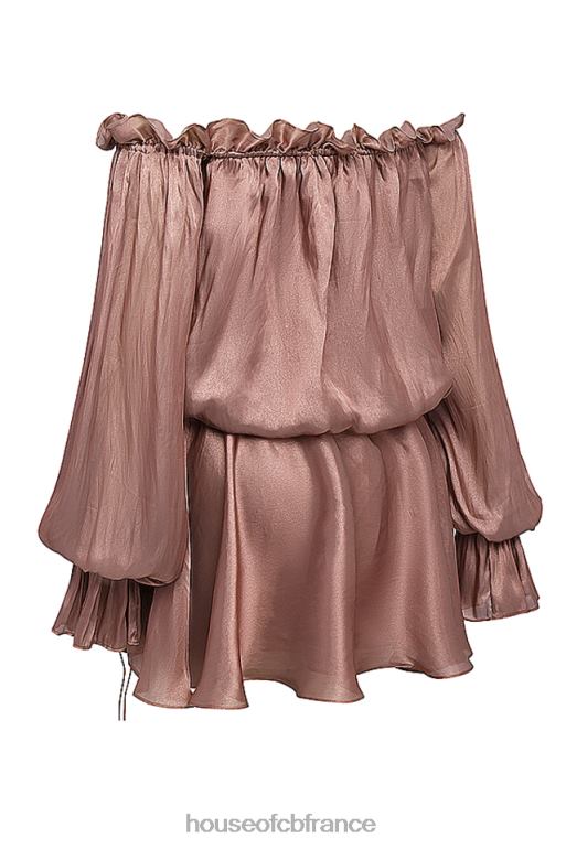 House of CB robe chaya noisette à épaules dénudées N888H177 vêtements