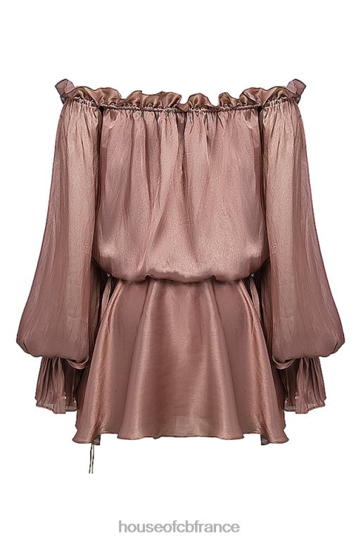 House of CB robe chaya noisette à épaules dénudées N888H177 vêtements