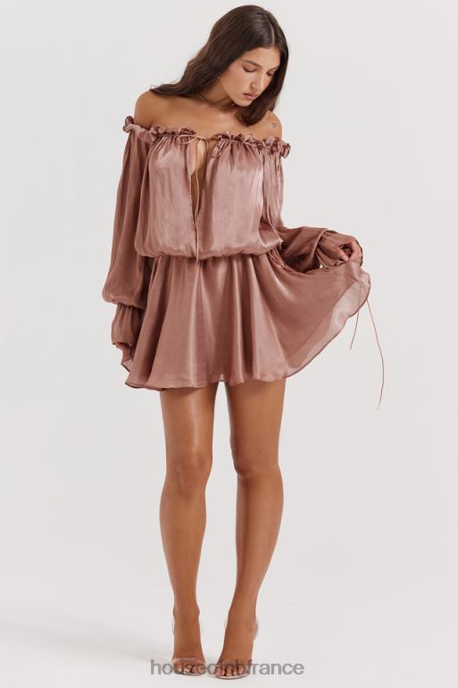 House of CB robe chaya noisette à épaules dénudées N888H177 vêtements