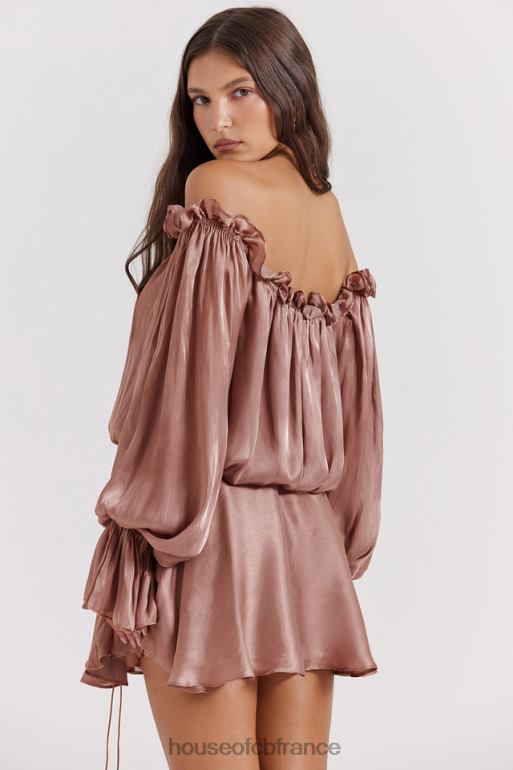 House of CB robe chaya noisette à épaules dénudées N888H177 vêtements