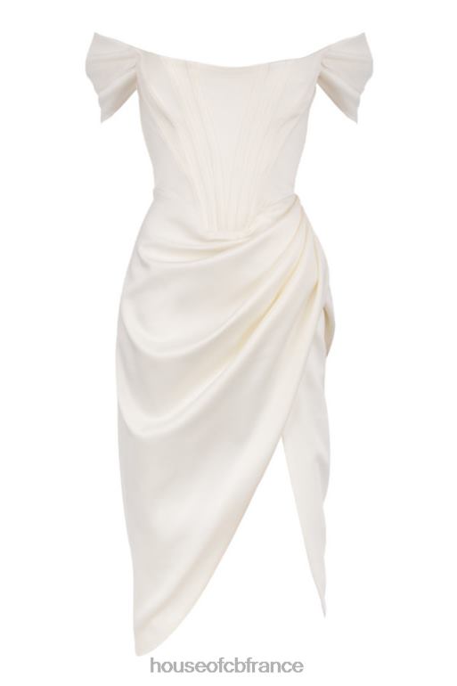 House of CB robe à épaules dénudées en satin ivoire Loretta N888H625 vêtements
