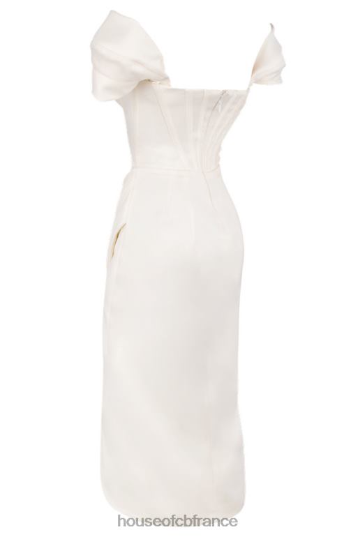 House of CB robe à épaules dénudées en satin ivoire Loretta N888H625 vêtements