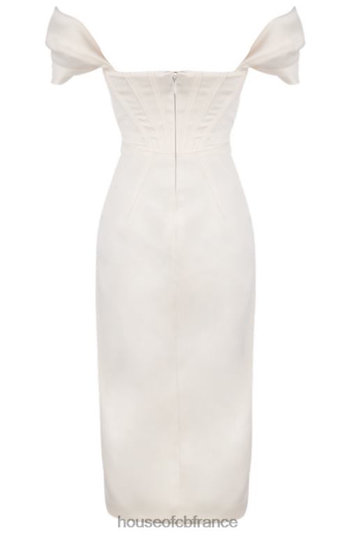 House of CB robe à épaules dénudées en satin ivoire Loretta N888H625 vêtements