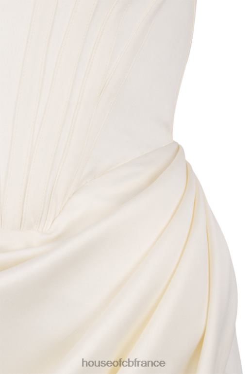 House of CB robe à épaules dénudées en satin ivoire Loretta N888H625 vêtements