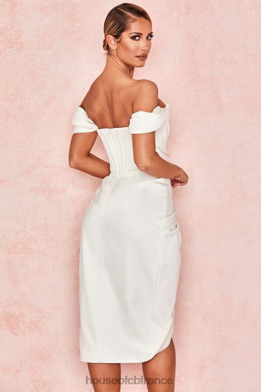House of CB robe à épaules dénudées en satin ivoire Loretta N888H625 vêtements