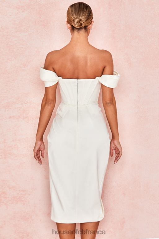 House of CB robe à épaules dénudées en satin ivoire Loretta N888H625 vêtements