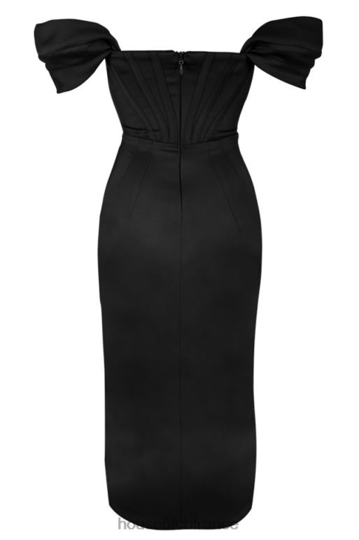 House of CB robe à épaules dénudées en satin noir Loretta N888H626 vêtements