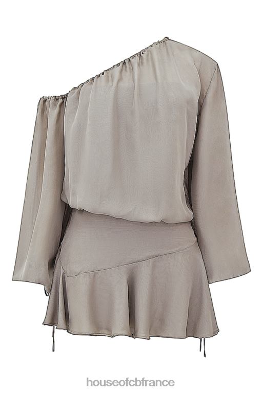 House of CB robe à épaules dénudées vert cendré wilhelmina N888H289 vêtements