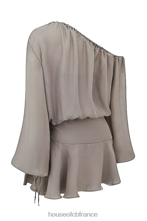 House of CB robe à épaules dénudées vert cendré wilhelmina N888H289 vêtements