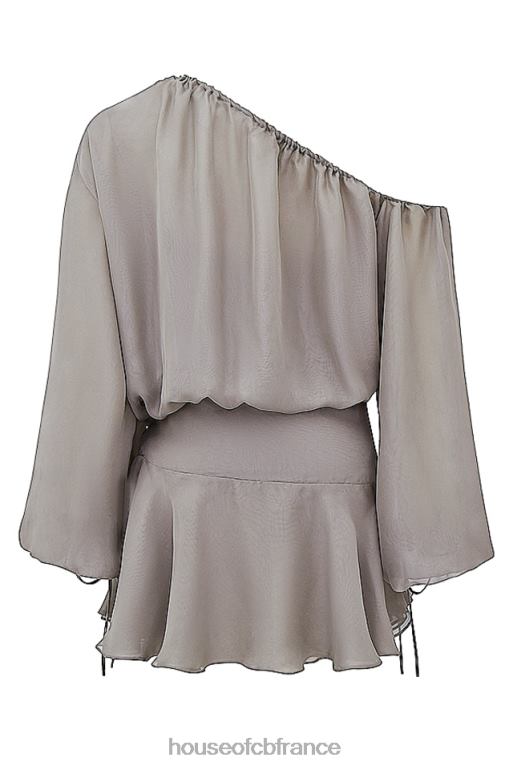 House of CB robe à épaules dénudées vert cendré wilhelmina N888H289 vêtements