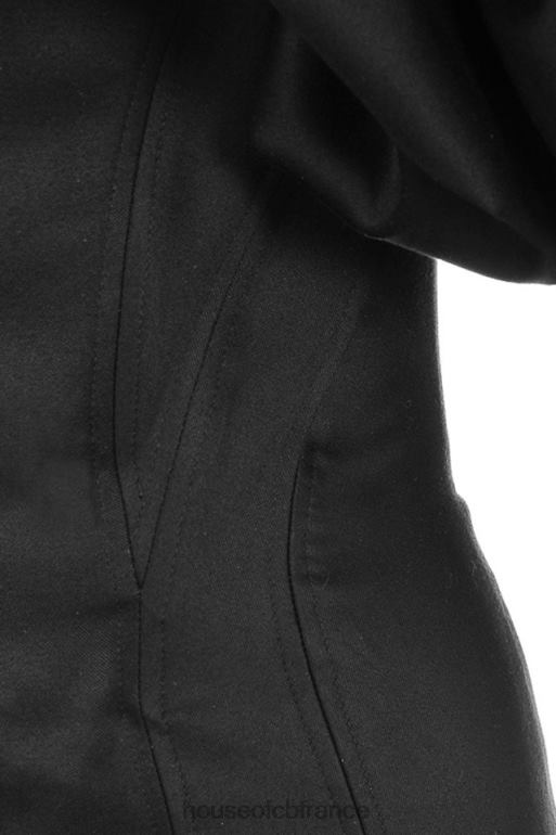 House of CB robe selena en satin noir à épaules bouffantes N888H635 vêtements