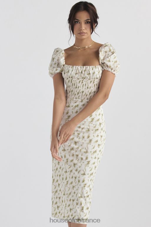 House of CB Bellucci - Robe d\'été froncée à imprimé jardin N888H425 vêtements