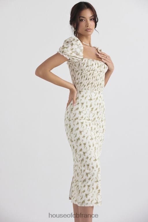 House of CB Bellucci - Robe d\'été froncée à imprimé jardin N888H425 vêtements