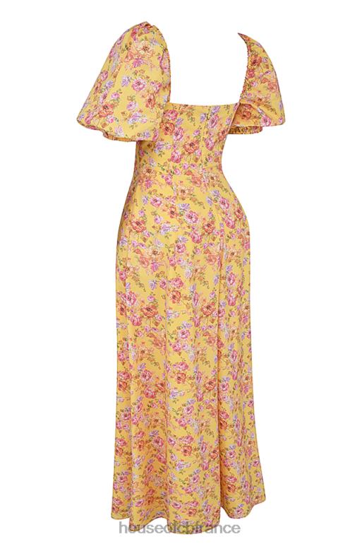 House of CB Felizia - Robe d\'été à manches bouffantes et imprimé beurre N888H247 vêtements