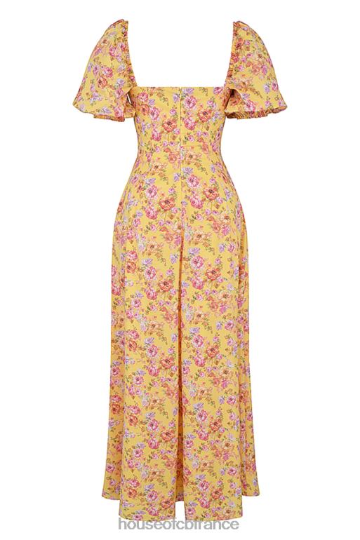 House of CB Felizia - Robe d\'été à manches bouffantes et imprimé beurre N888H247 vêtements