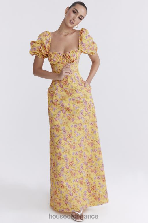 House of CB Felizia - Robe d\'été à manches bouffantes et imprimé beurre N888H247 vêtements