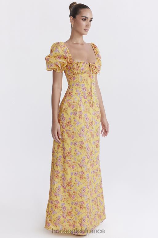 House of CB Felizia - Robe d\'été à manches bouffantes et imprimé beurre N888H247 vêtements