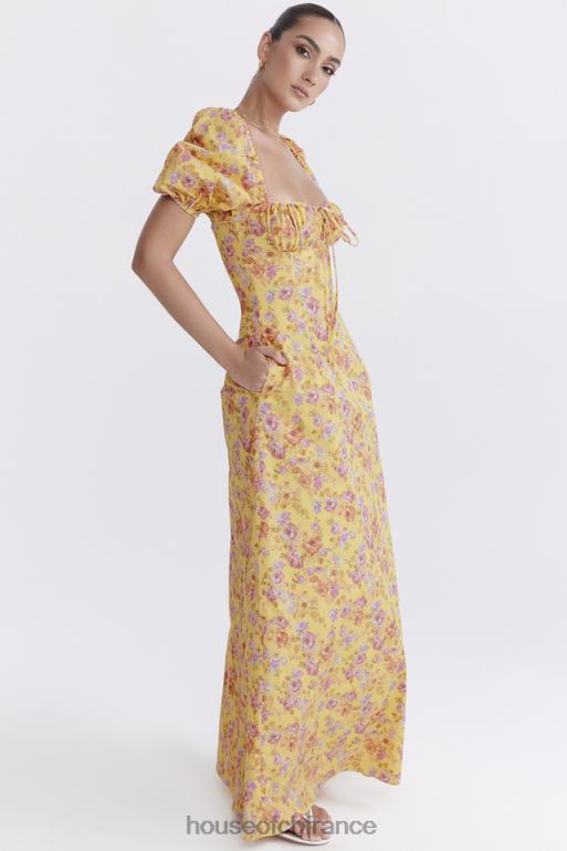 House of CB Felizia - Robe d\'été à manches bouffantes et imprimé beurre N888H247 vêtements