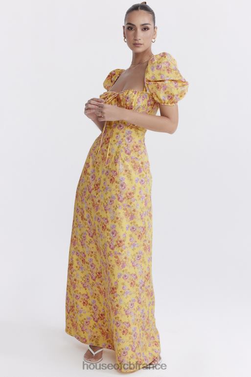 House of CB Felizia - Robe d\'été à manches bouffantes et imprimé beurre N888H247 vêtements