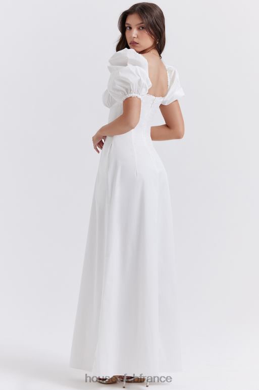 House of CB robe d\'été blanche à manches bouffantes Felizia N888H263 vêtements
