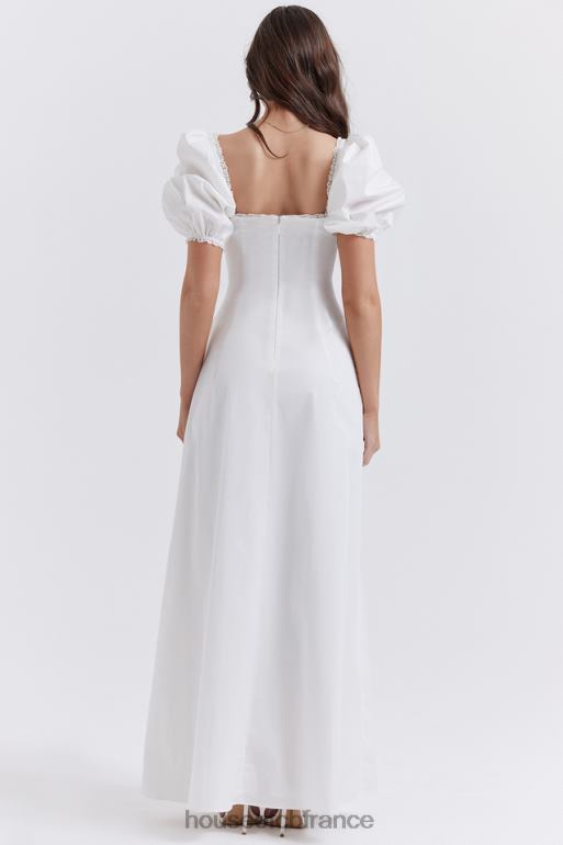 House of CB robe d\'été blanche à manches bouffantes Felizia N888H263 vêtements
