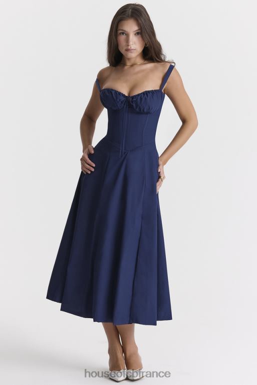 House of CB robe d'été bustier carmen de la marine française N888H286 vêtements