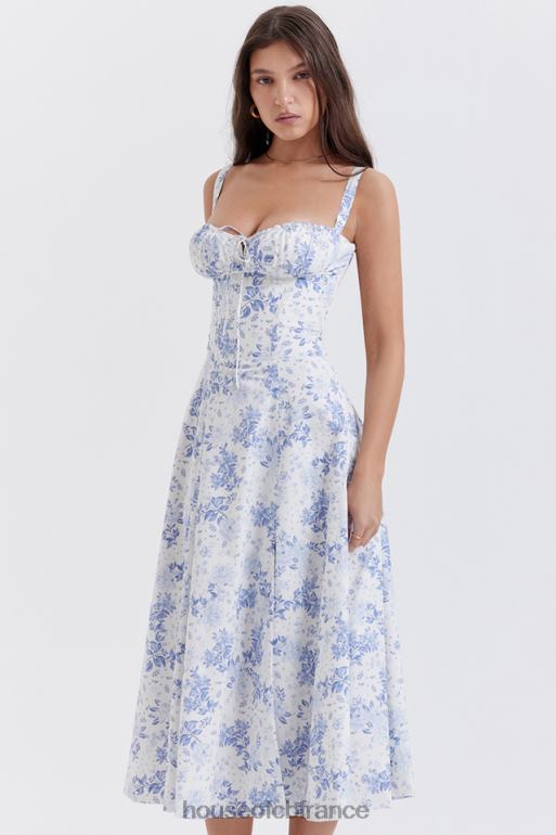 House of CB robe d'été bustier à imprimé bleu Carmen N888H260 vêtements