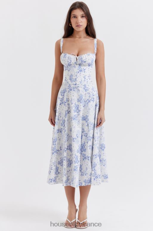 House of CB robe d\'été bustier à imprimé bleu Carmen N888H260 vêtements