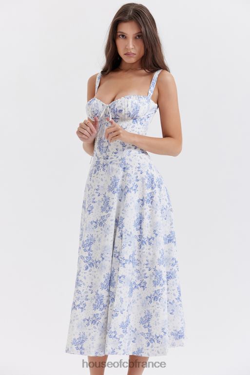 House of CB robe d\'été bustier à imprimé bleu Carmen N888H260 vêtements