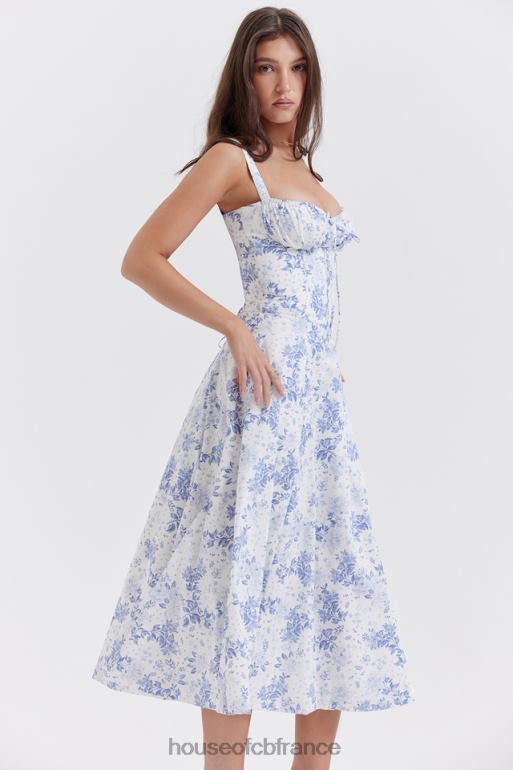 House of CB robe d\'été bustier à imprimé bleu Carmen N888H260 vêtements