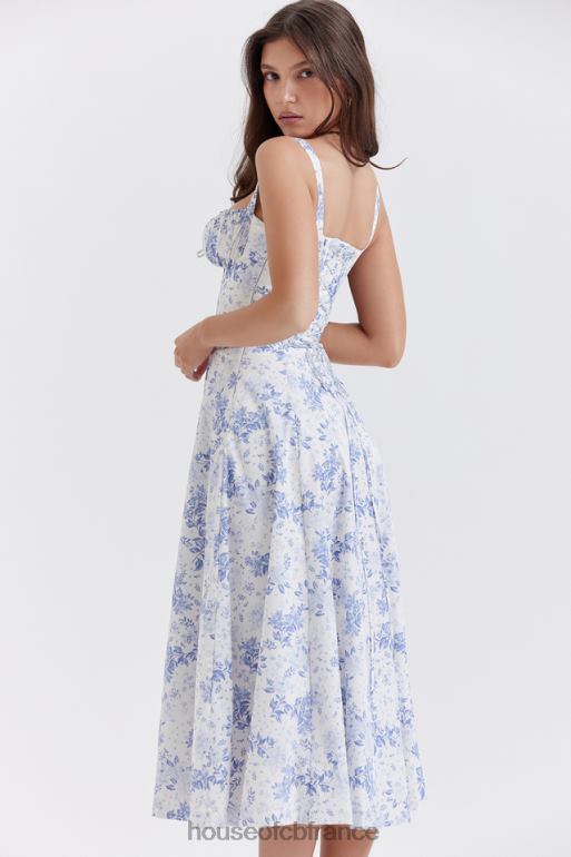 House of CB robe d\'été bustier à imprimé bleu Carmen N888H260 vêtements