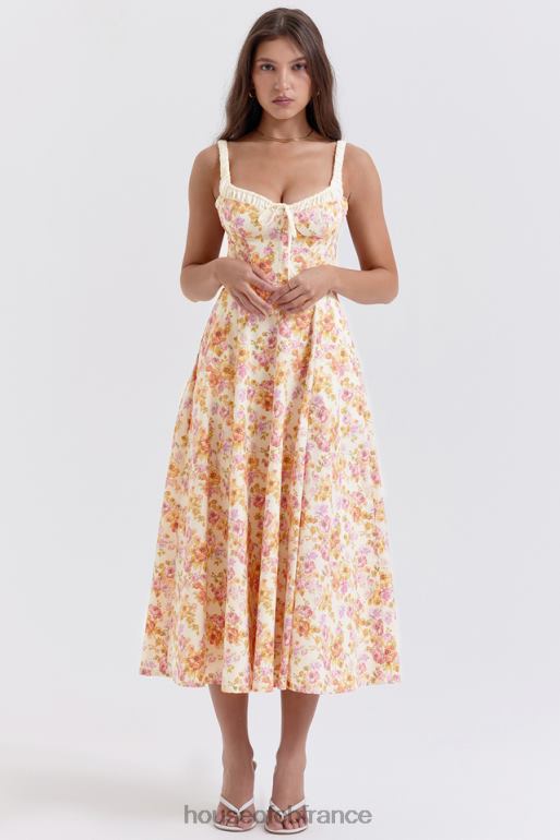House of CB robe d\'été bustier à imprimé ivoire Sabrina N888H255 vêtements